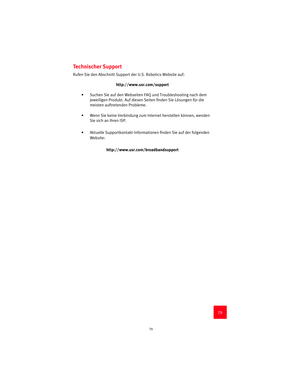 Technischer support | USRobotics 9003 User Manual | Page 83 / 182