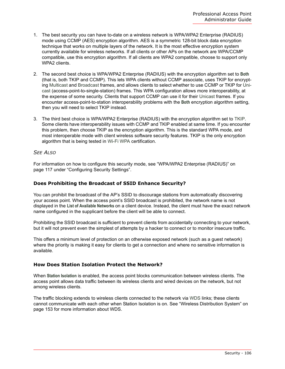 How does station isolation protect the network | USRobotics Instant802 APSDK User Manual | Page 106 / 328