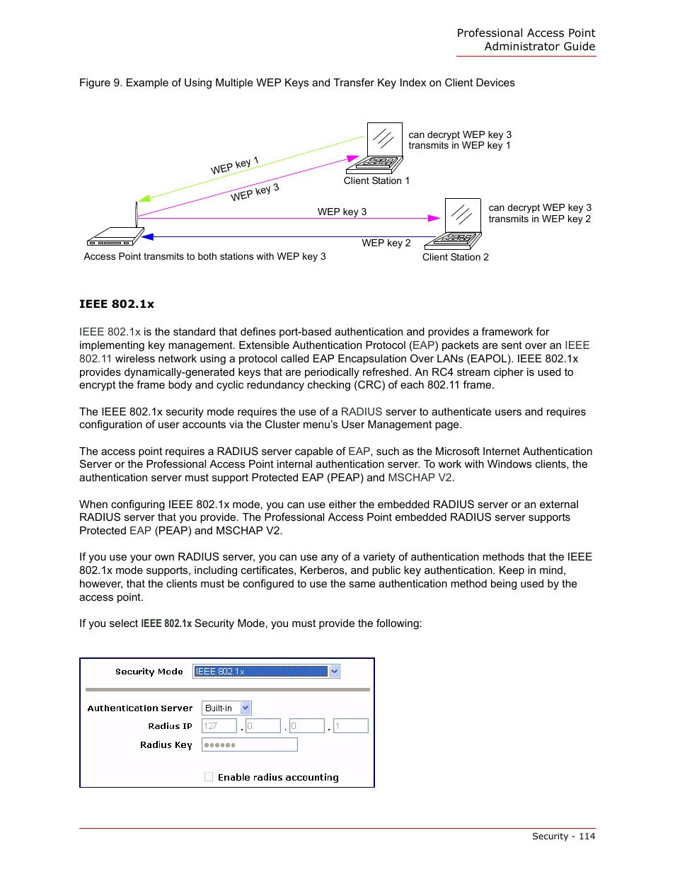 Ieee 802.1x | USRobotics Instant802 APSDK User Manual | Page 114 / 328