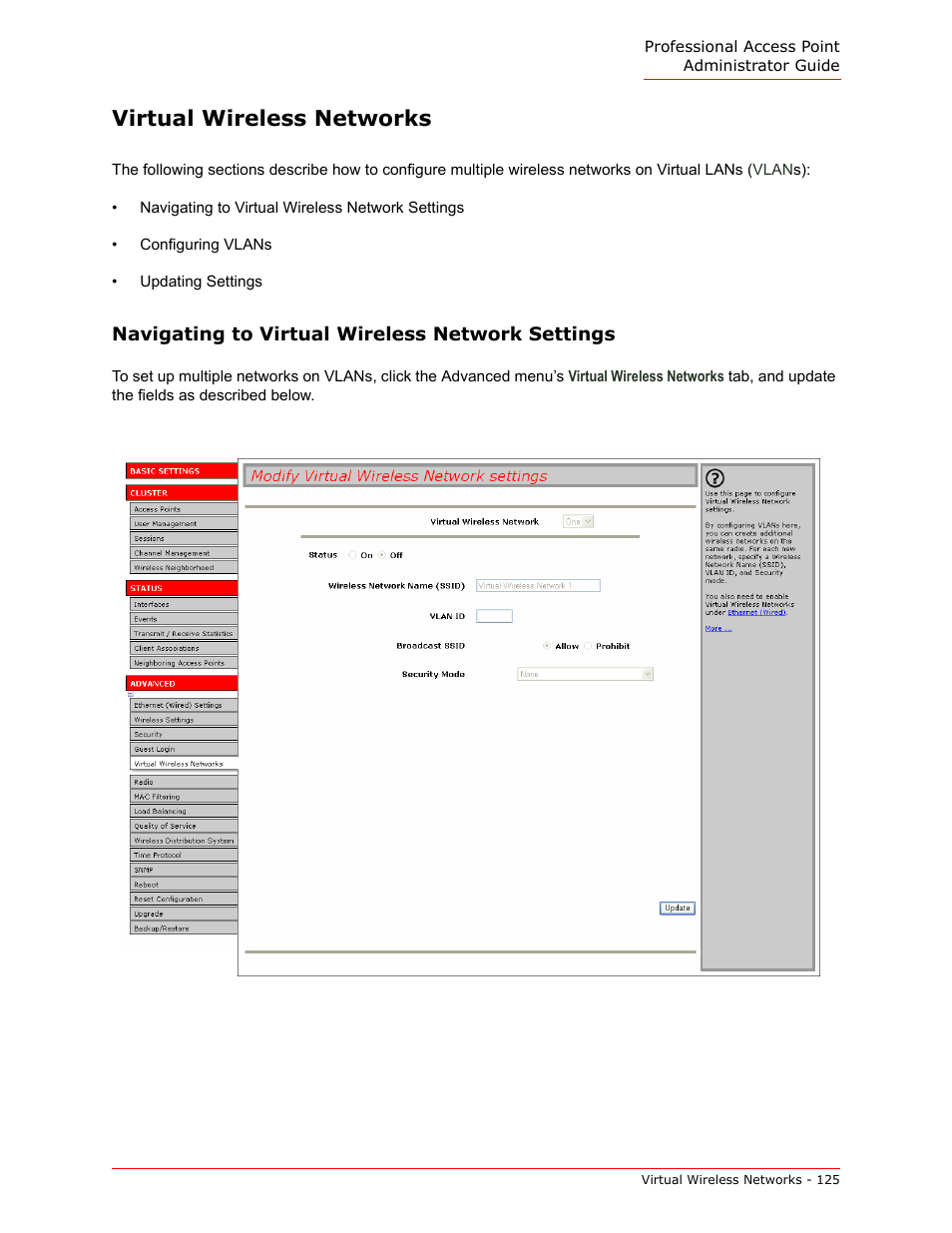Virtual wireless networks, Ed in “virtual wireless networks” on | USRobotics Instant802 APSDK User Manual | Page 125 / 328