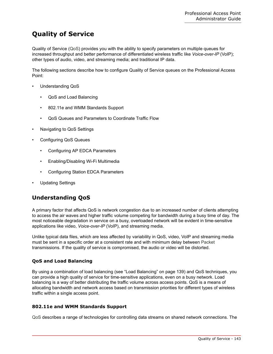 Quality of service | USRobotics Instant802 APSDK User Manual | Page 143 / 328