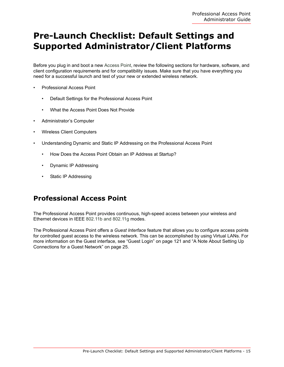 Professional access point, Client platforms | USRobotics Instant802 APSDK User Manual | Page 15 / 328