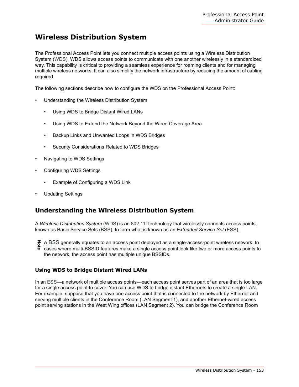 Wireless distribution system | USRobotics Instant802 APSDK User Manual | Page 153 / 328