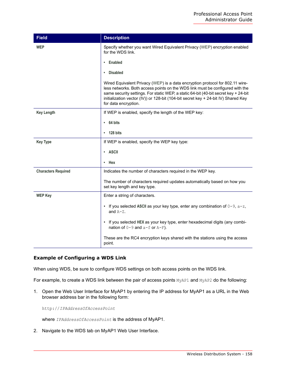 Example of configuring a wds link | USRobotics Instant802 APSDK User Manual | Page 158 / 328