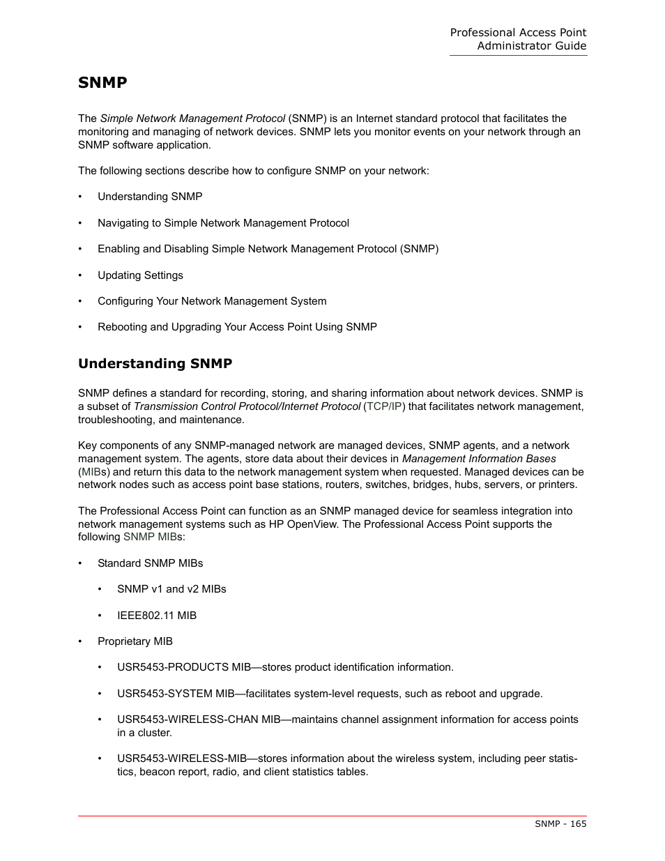 Snmp | USRobotics Instant802 APSDK User Manual | Page 165 / 328