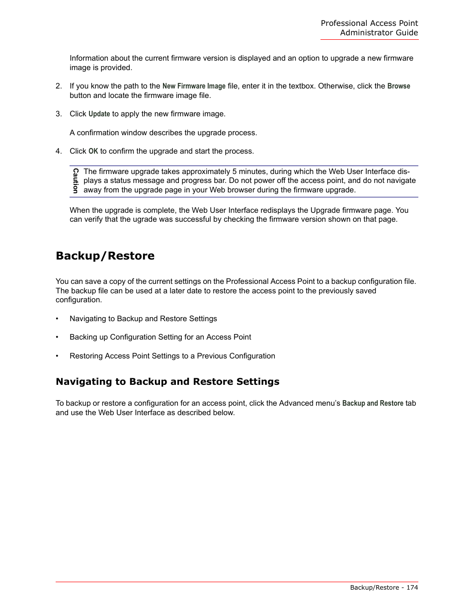 Backup/restore | USRobotics Instant802 APSDK User Manual | Page 174 / 328