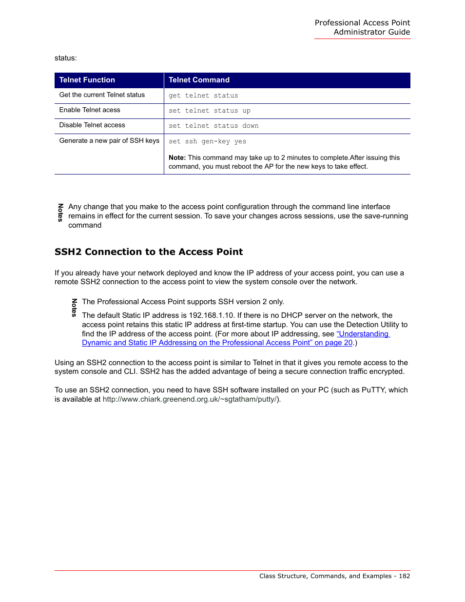 Ssh2 connection to the access point | USRobotics Instant802 APSDK User Manual | Page 182 / 328