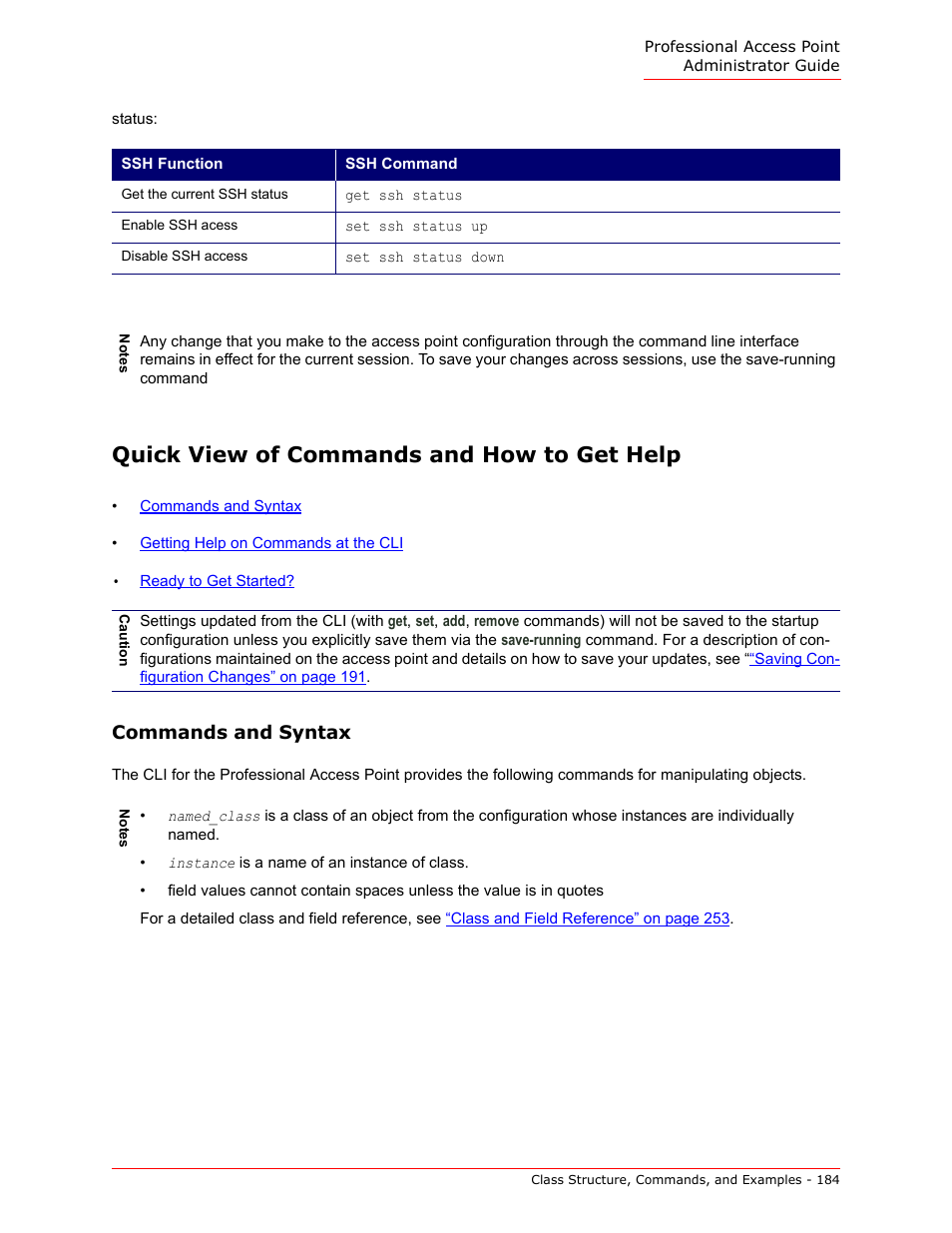 Quick view of commands and how to get help | USRobotics Instant802 APSDK User Manual | Page 184 / 328