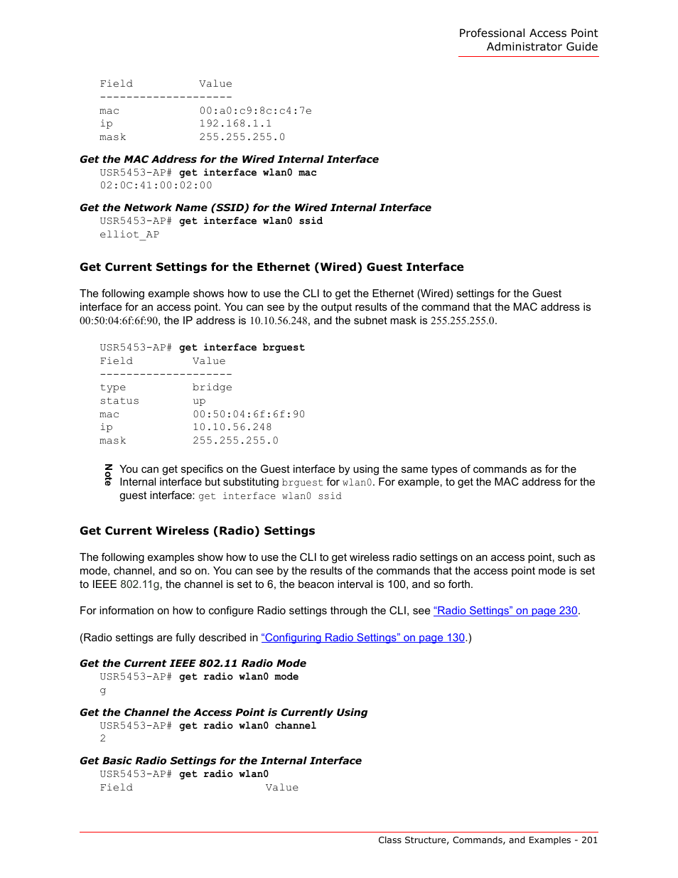 Get the current ieee 802.11 radio mode | USRobotics Instant802 APSDK User Manual | Page 201 / 328