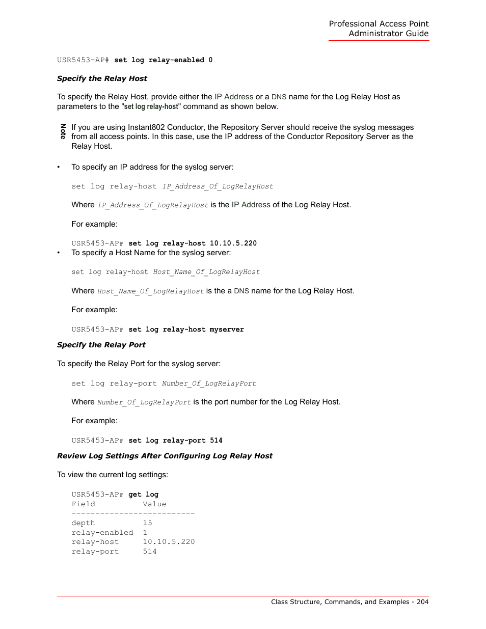 Specify the relay host, Specify the relay port | USRobotics Instant802 APSDK User Manual | Page 204 / 328