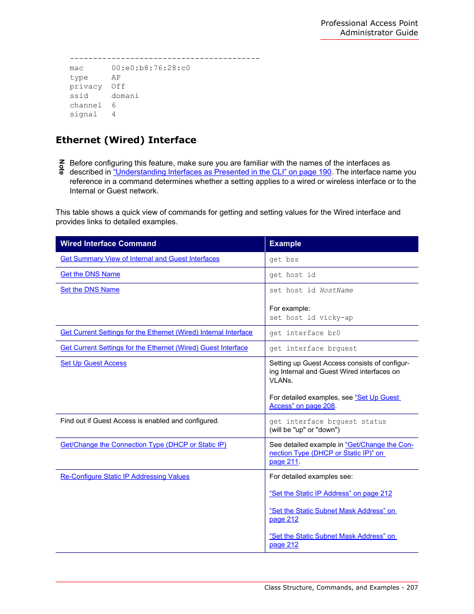 Ethernet (wired) interface | USRobotics Instant802 APSDK User Manual | Page 207 / 328