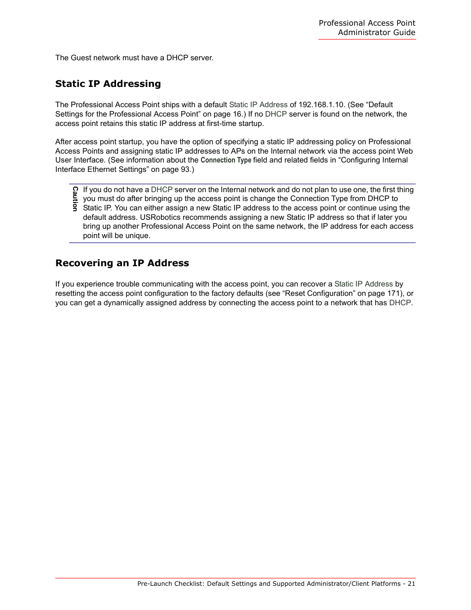 Static ip addressing | USRobotics Instant802 APSDK User Manual | Page 21 / 328