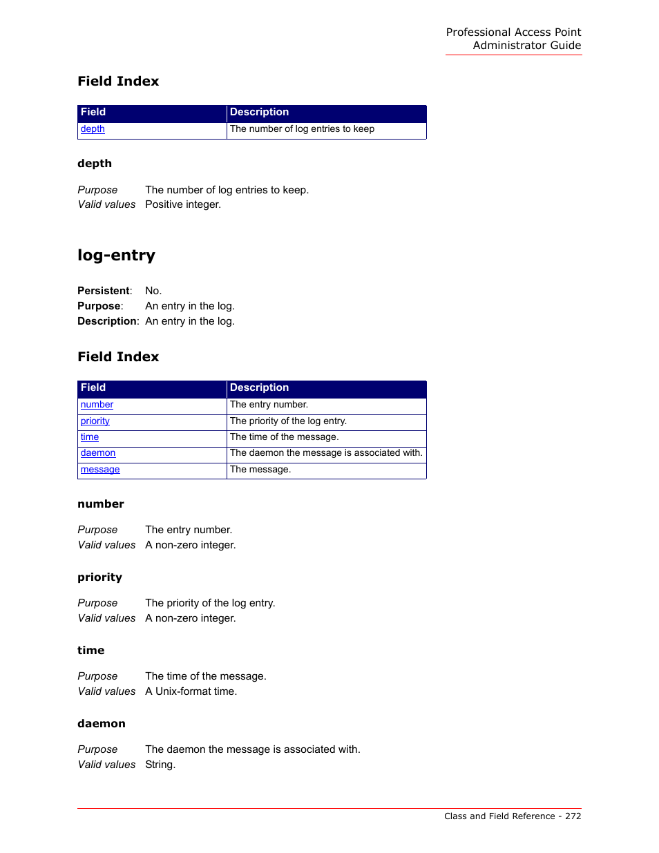 Log-entry | USRobotics Instant802 APSDK User Manual | Page 272 / 328