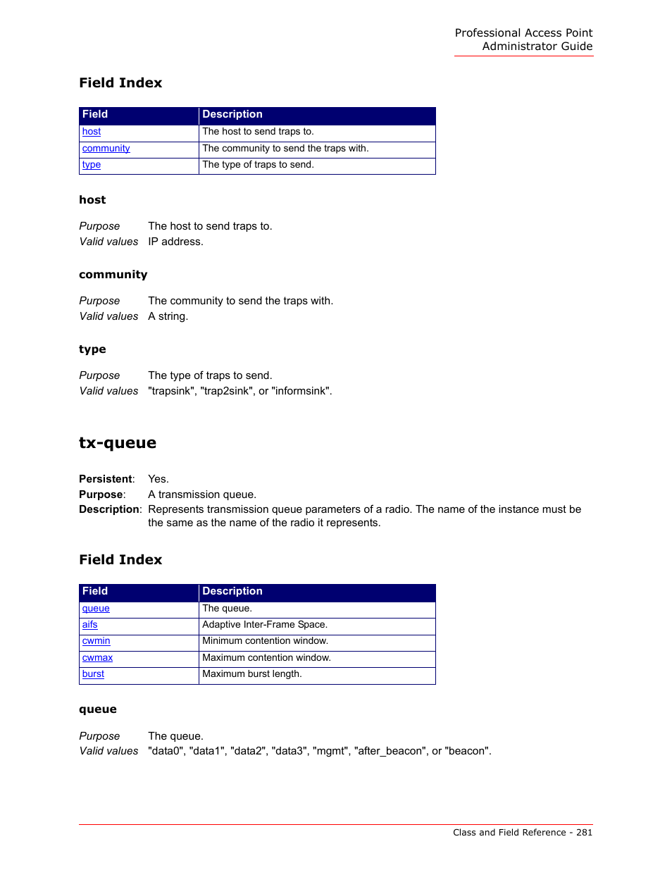 Tx-queue | USRobotics Instant802 APSDK User Manual | Page 281 / 328