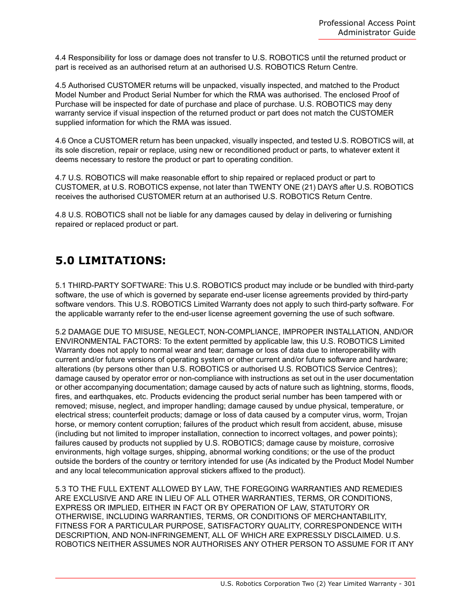 0 limitations | USRobotics Instant802 APSDK User Manual | Page 301 / 328