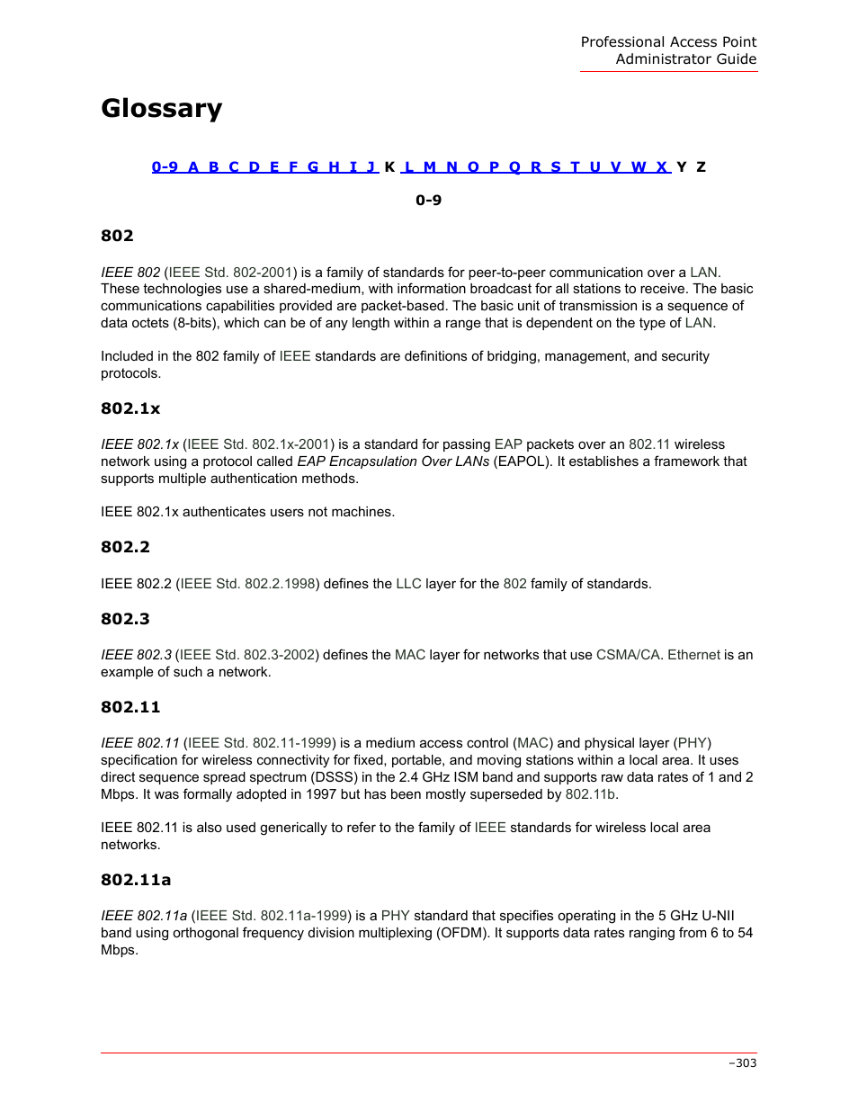 Glossary, Mode, or, Ieee | Wirele | USRobotics Instant802 APSDK User Manual | Page 303 / 328