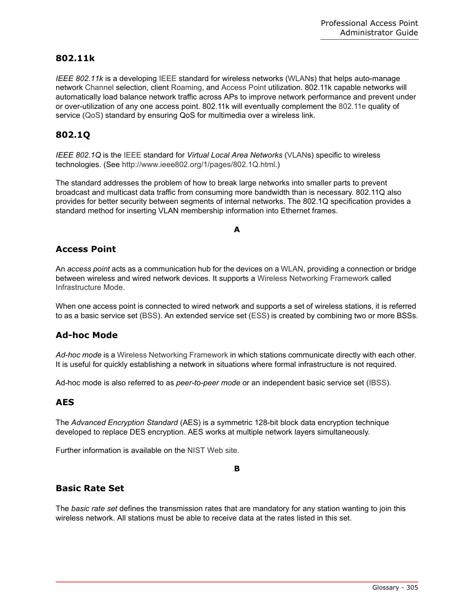 Access point, Ad-hoc mode | USRobotics Instant802 APSDK User Manual | Page 305 / 328