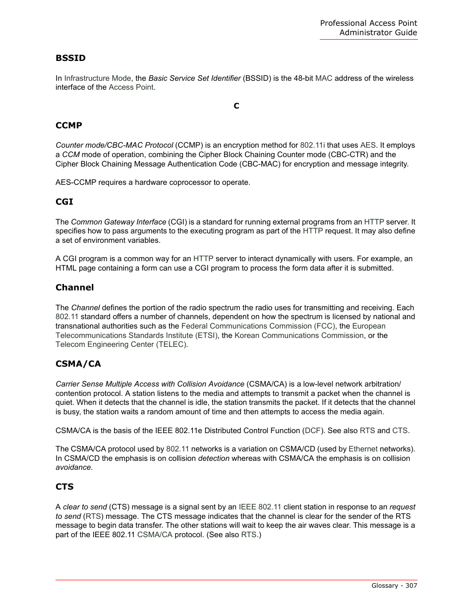 Ltiple, Bssid, Channel | Also sh, S) for, Ccmp, Ccmp), Csma/ca | USRobotics Instant802 APSDK User Manual | Page 307 / 328