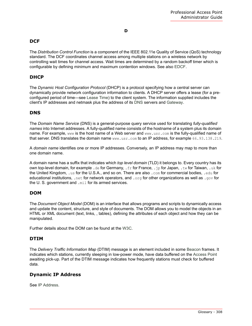 Dhcp, Supp, Serve | If no, Switch and, The switch and, Dtim | USRobotics Instant802 APSDK User Manual | Page 308 / 328