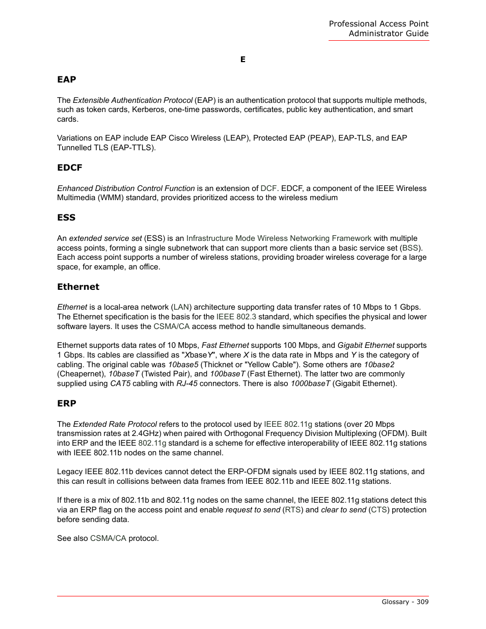 Ethernet, Peap) and, With | Edcf, In an, E also | USRobotics Instant802 APSDK User Manual | Page 309 / 328