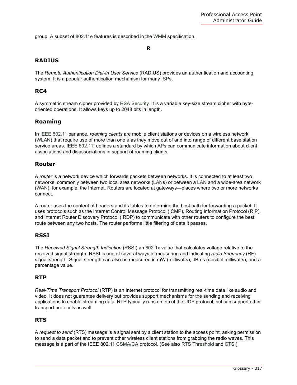 Radius, E use of a, Server | Trans, Ion, client, Roaming | USRobotics Instant802 APSDK User Manual | Page 317 / 328