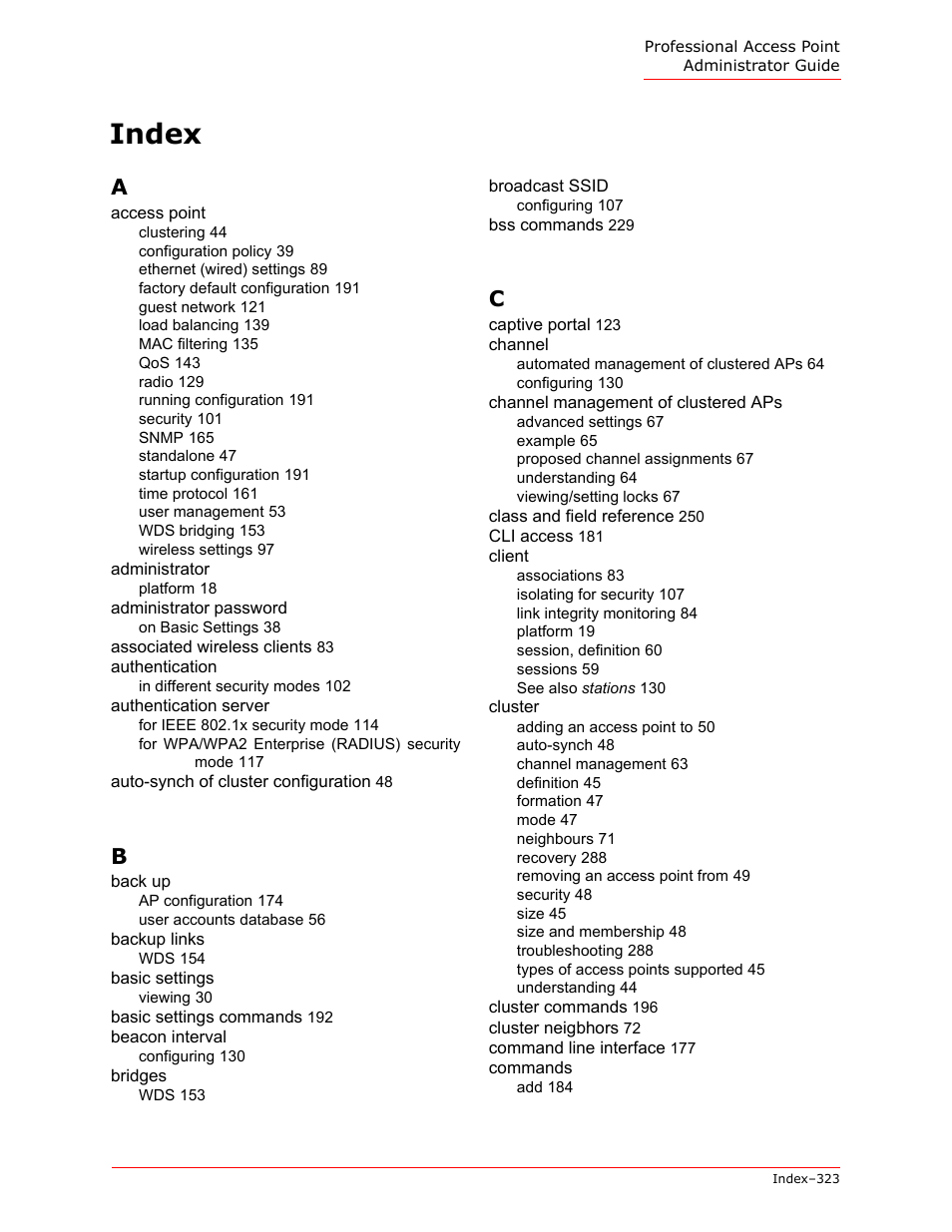 Index | USRobotics Instant802 APSDK User Manual | Page 323 / 328