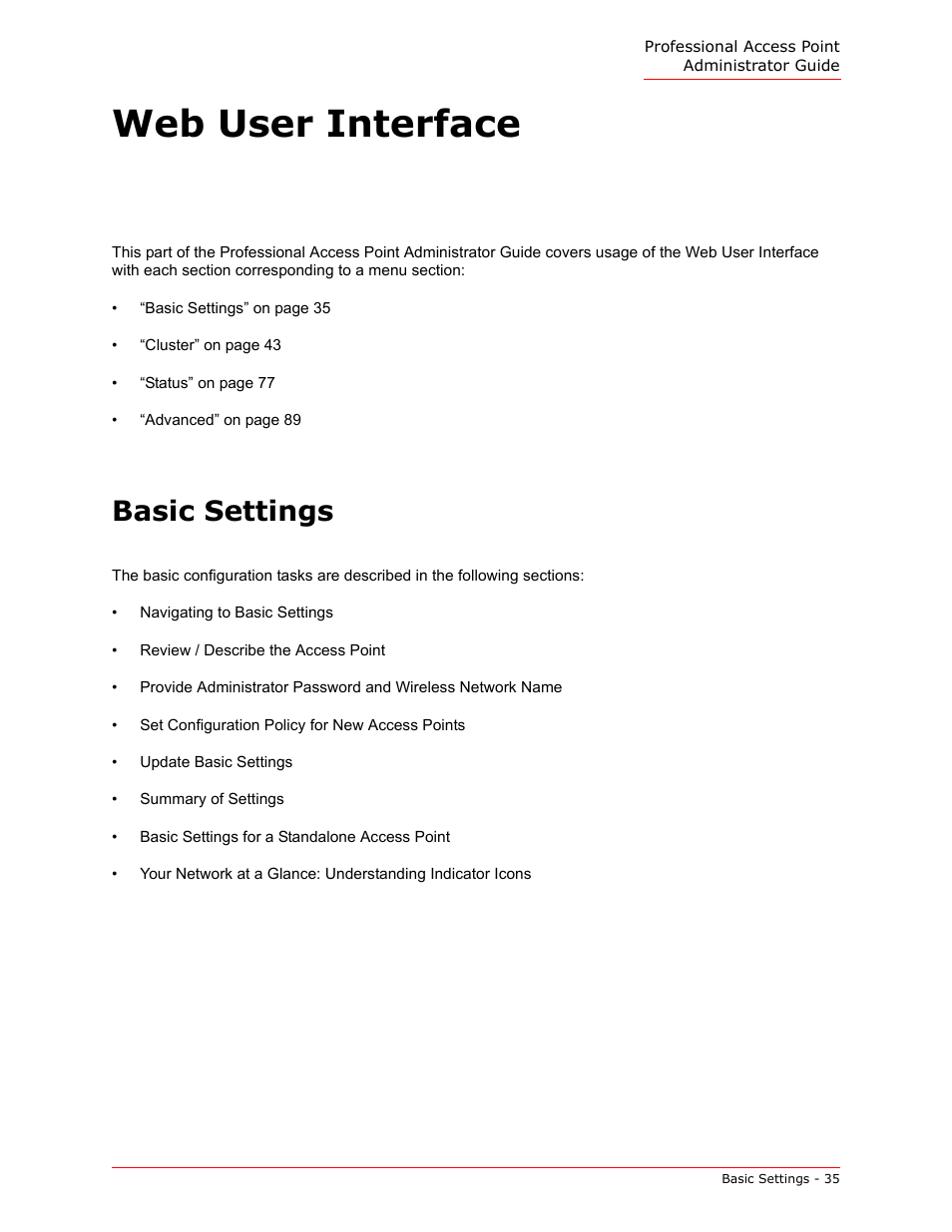 Web user interface, Basic settings | USRobotics Instant802 APSDK User Manual | Page 35 / 328