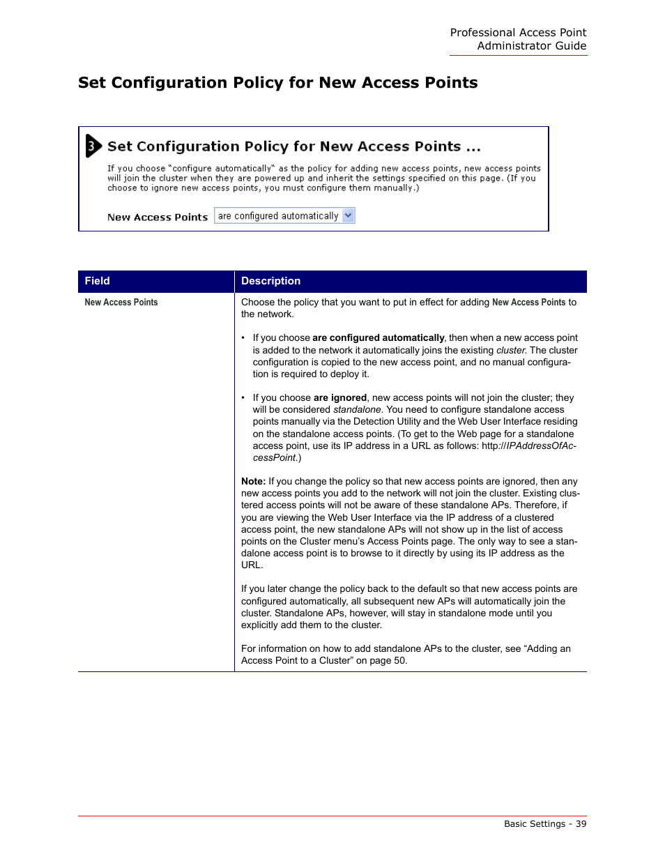 Set configuration policy for new access points | USRobotics Instant802 APSDK User Manual | Page 39 / 328