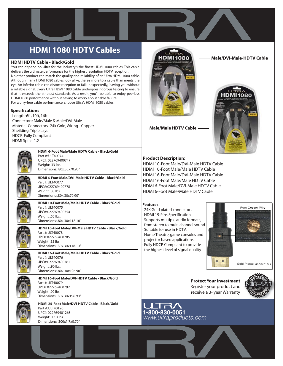 Ultra Products ULT40126 User Manual | 1 page