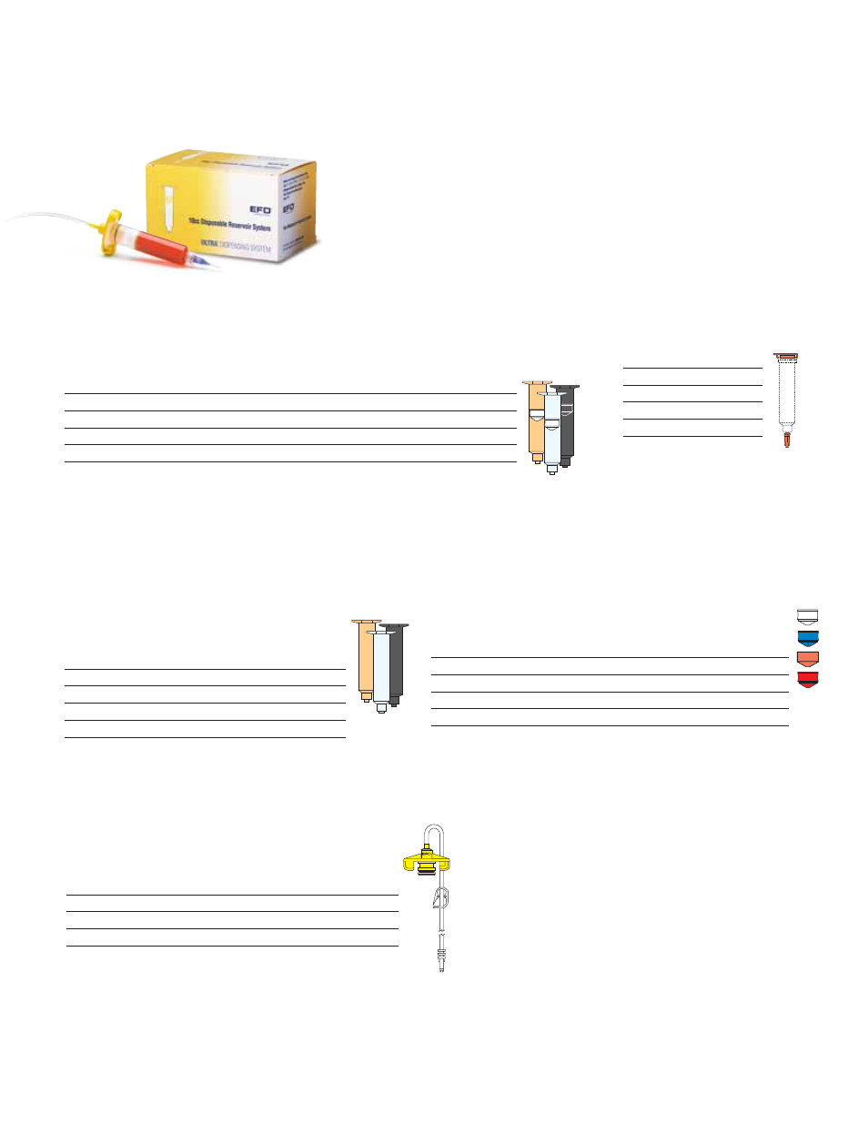 Disposable reservoir system, Storage end/tip caps, Adapter assemblies | Smoothflow, Barrel pistons, Syringe barrel & piston sets, Syringe barrels without pistons, Esd-safe components, Huge leap, We have made a | Ultra Products Nordson v051806 User Manual | Page 12 / 20