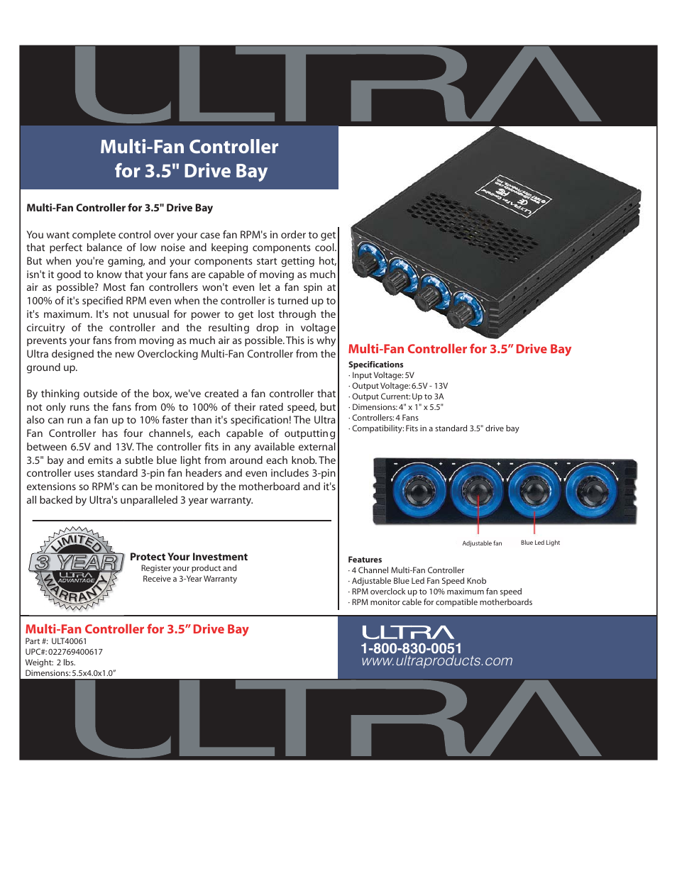 Ultra Products ULT40061 User Manual | 1 page