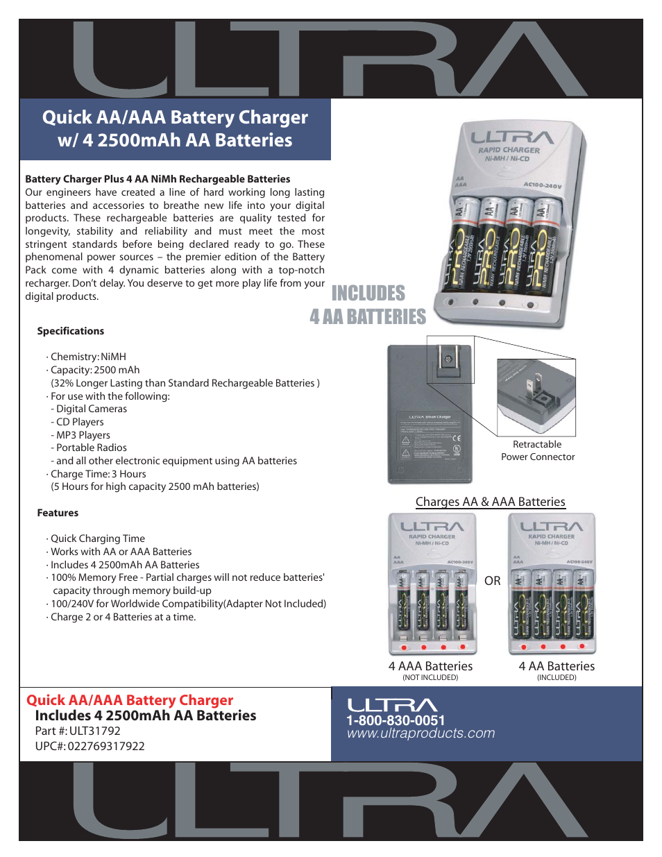 Ultra Products ULT31792 User Manual | 1 page