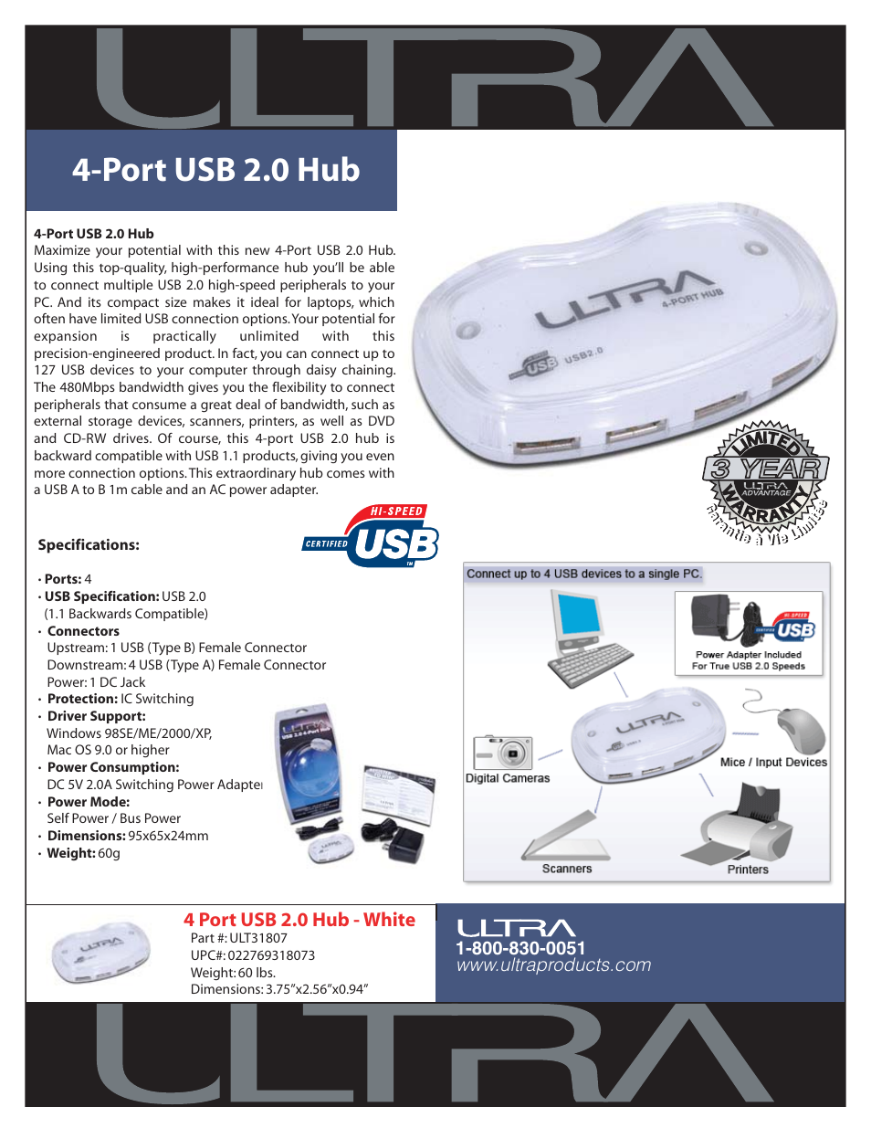 Ultra Products ULT31807 User Manual | 1 page