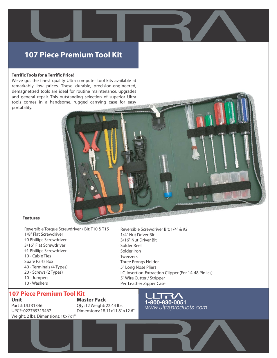 Ultra Products ULT31346 User Manual | 1 page