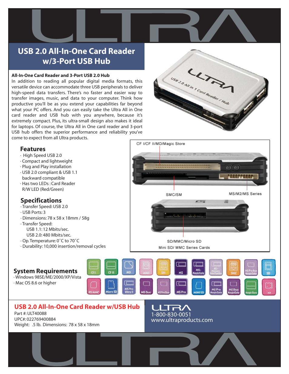 Ultra Products ULT40088 User Manual | 1 page