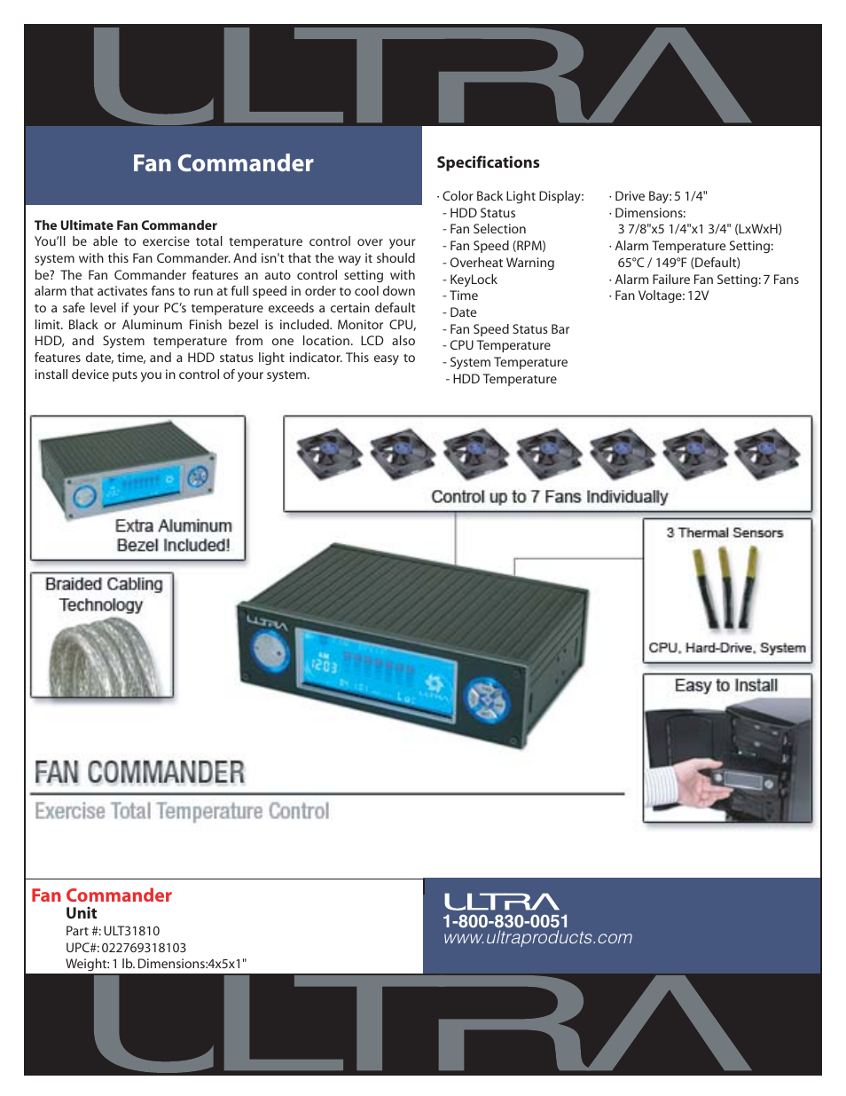 Ultra Products Fan Commander ULT31810 User Manual | 1 page
