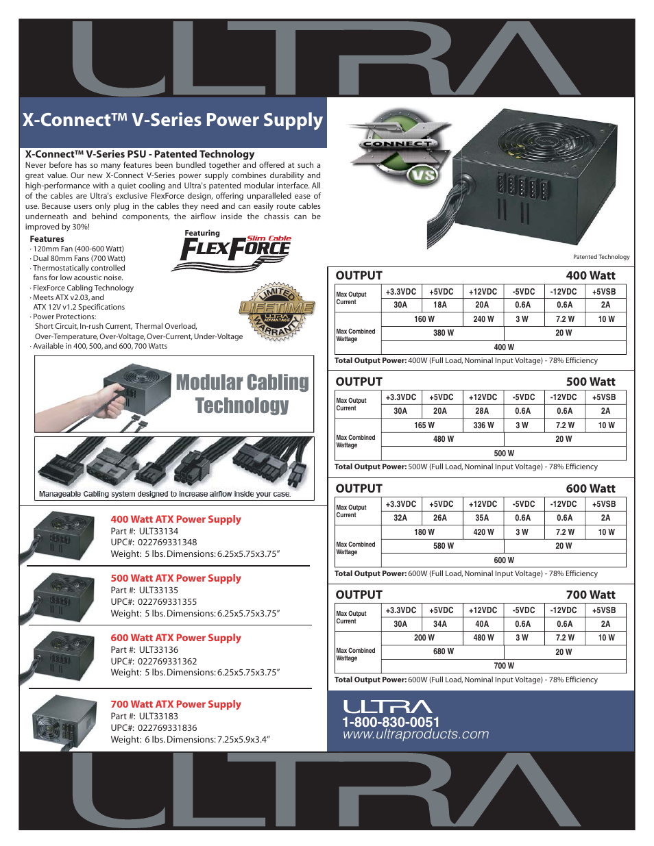 Ultra Products X-Connect V-Series User Manual | 1 page