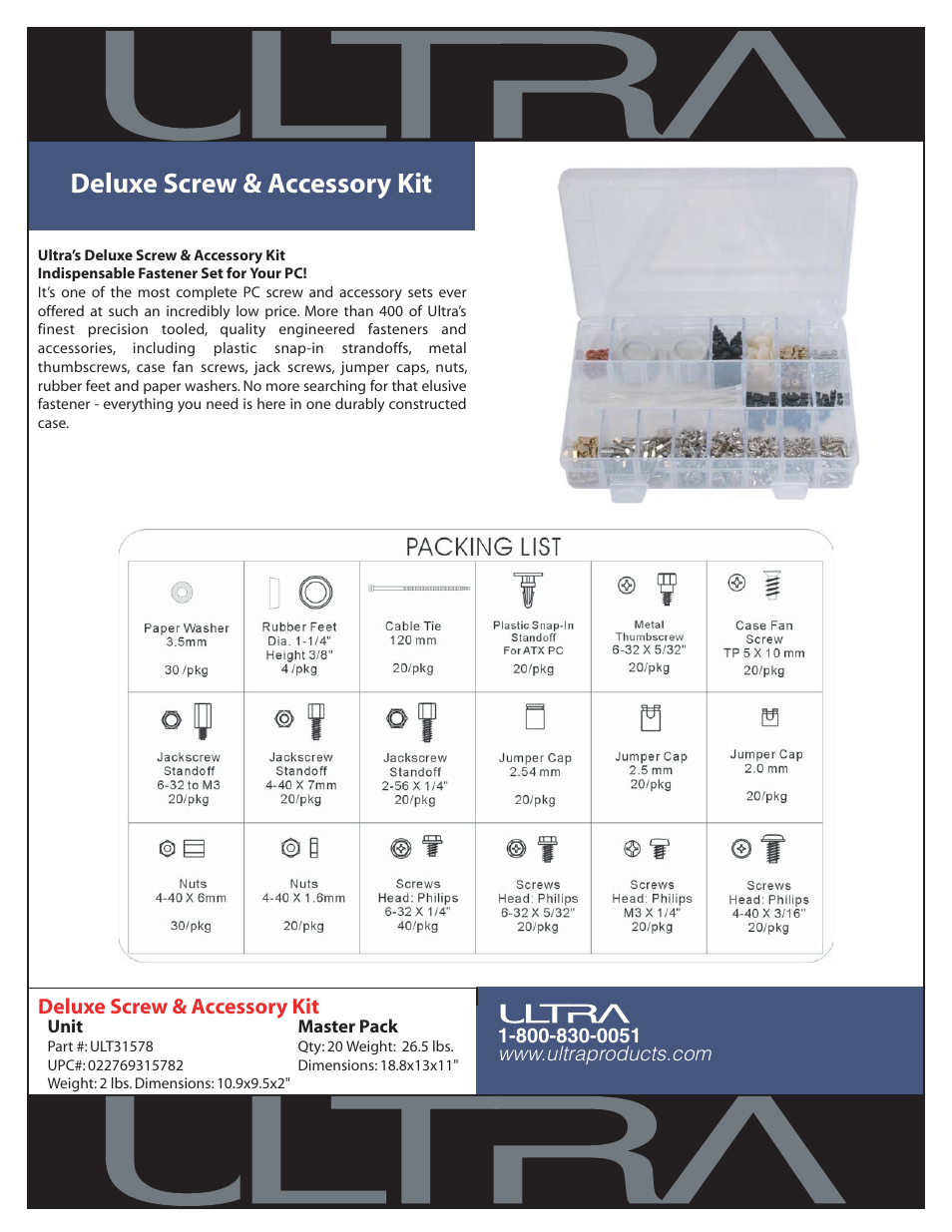 Ultra Products Indispensable Fastener Set ULT31578 User Manual | 1 page