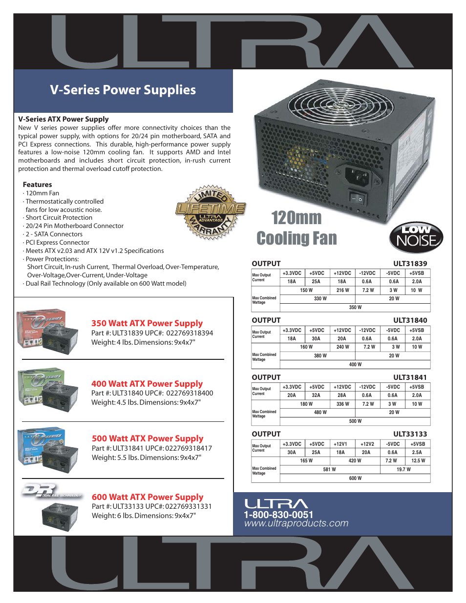 Ultra Products V-Series User Manual | 1 page