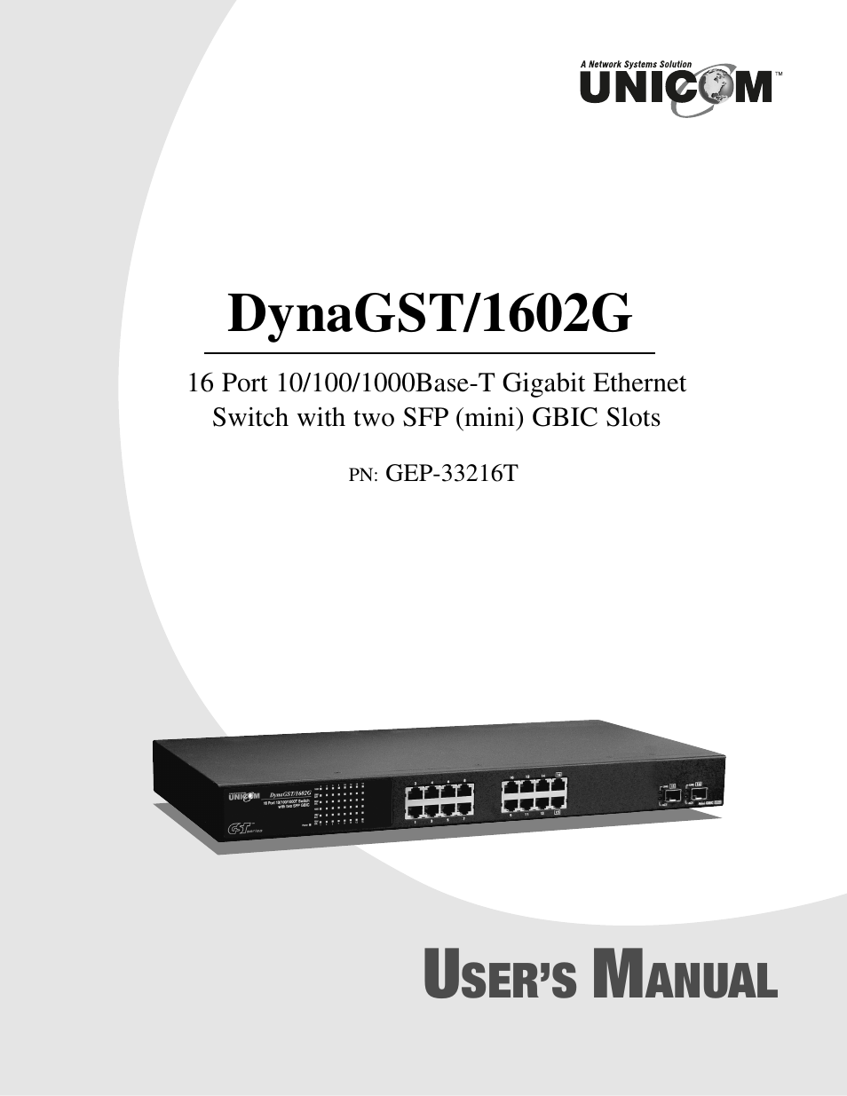 UNICOM Electric DynaGST/1602G User Manual | 17 pages