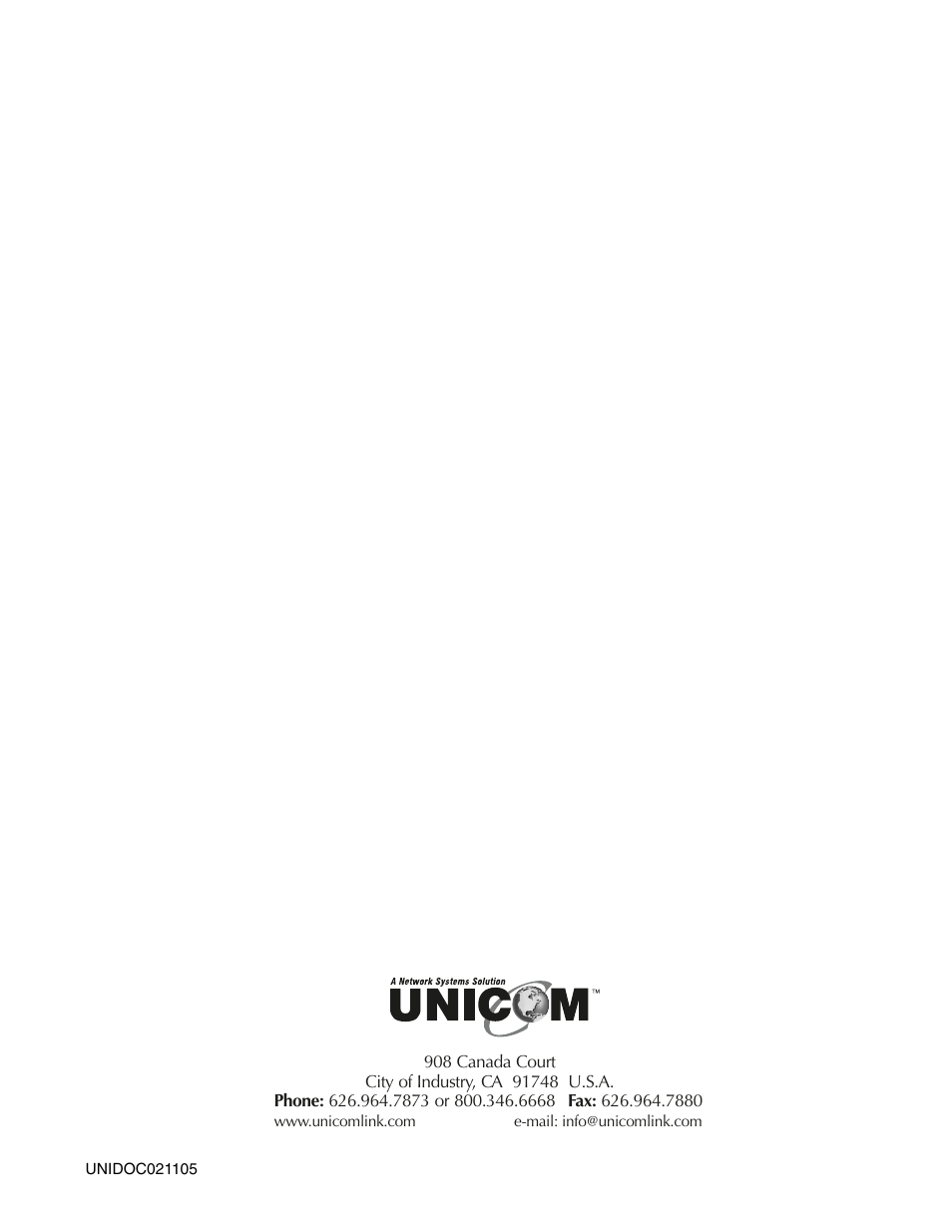 UNICOM Electric DynaGST/1602G User Manual | Page 17 / 17