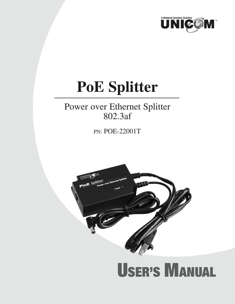 UNICOM Electric 802.3af User Manual | 9 pages