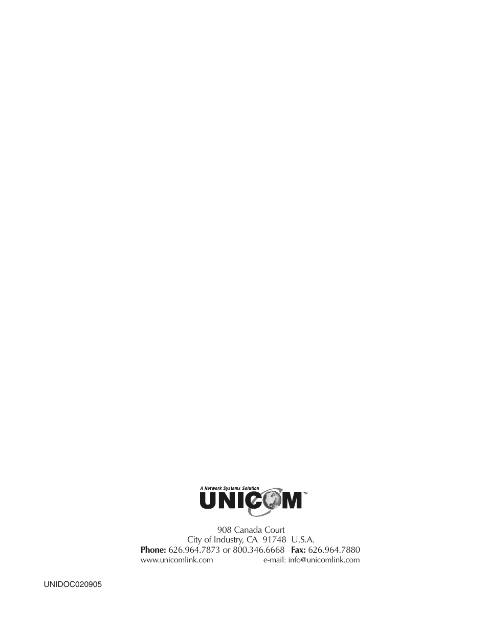 UNICOM Electric 802.3af User Manual | Page 9 / 9