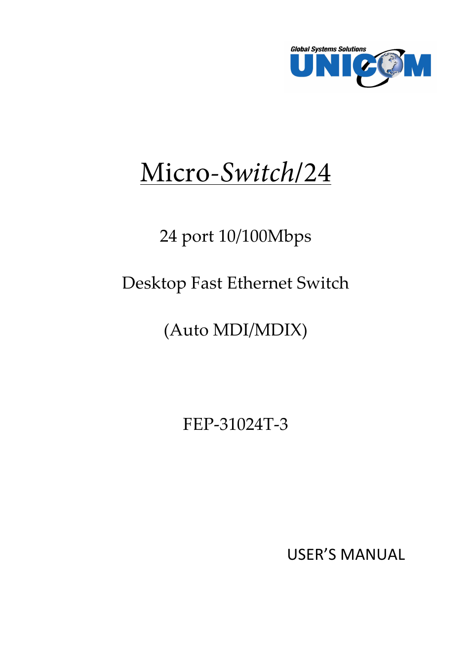 UNICOM Electric fep-31024t-2 User Manual | 8 pages