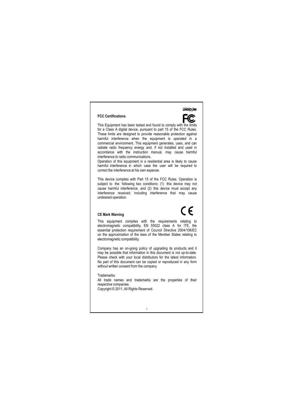 UNICOM Electric fep-31024t-2 User Manual | Page 2 / 8