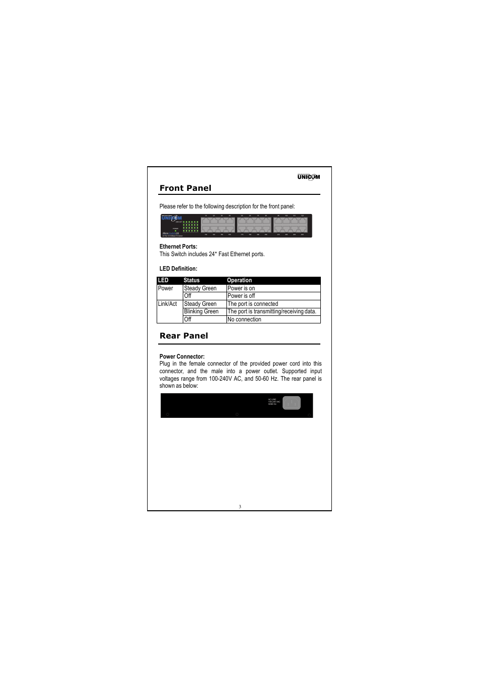 UNICOM Electric fep-31024t-2 User Manual | Page 4 / 8