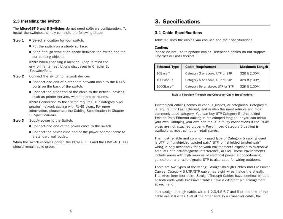 Specifications | UNICOM Electric MICROGST-8 User Manual | Page 6 / 6