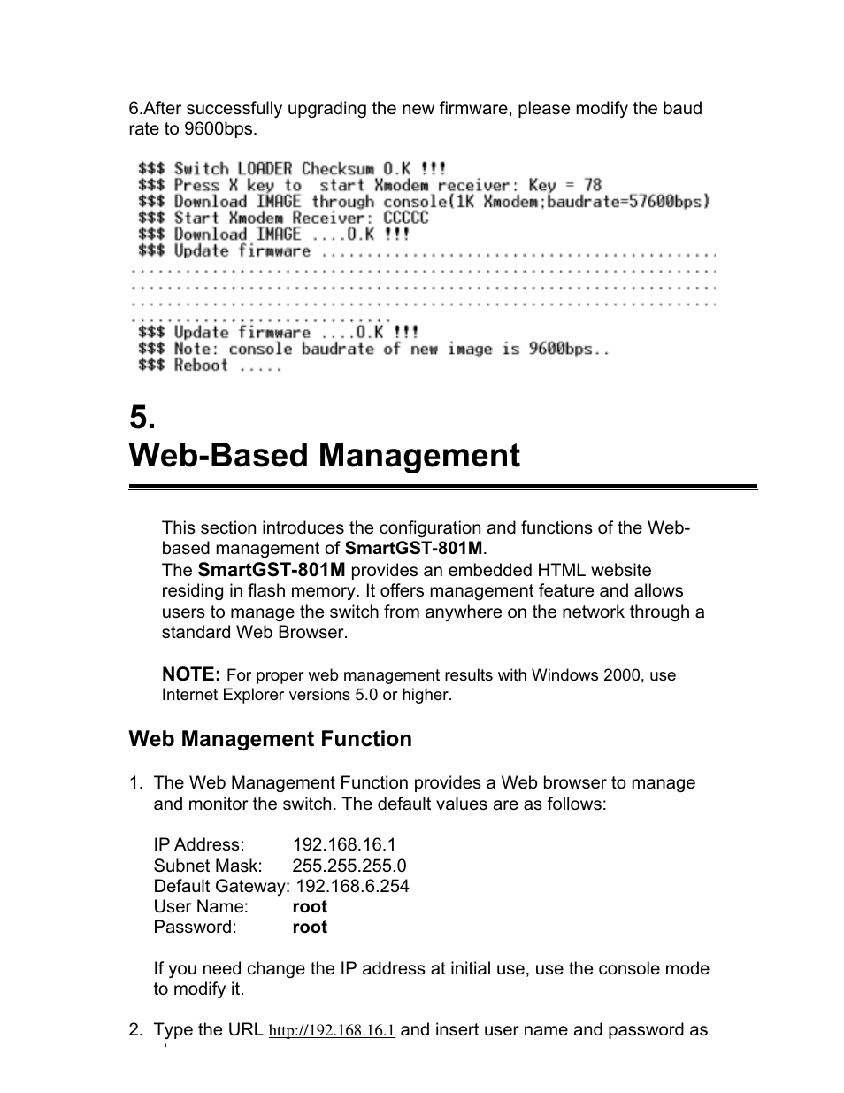 Web-based management, Web management function | UNICOM Electric 8 User Manual | Page 39 / 64