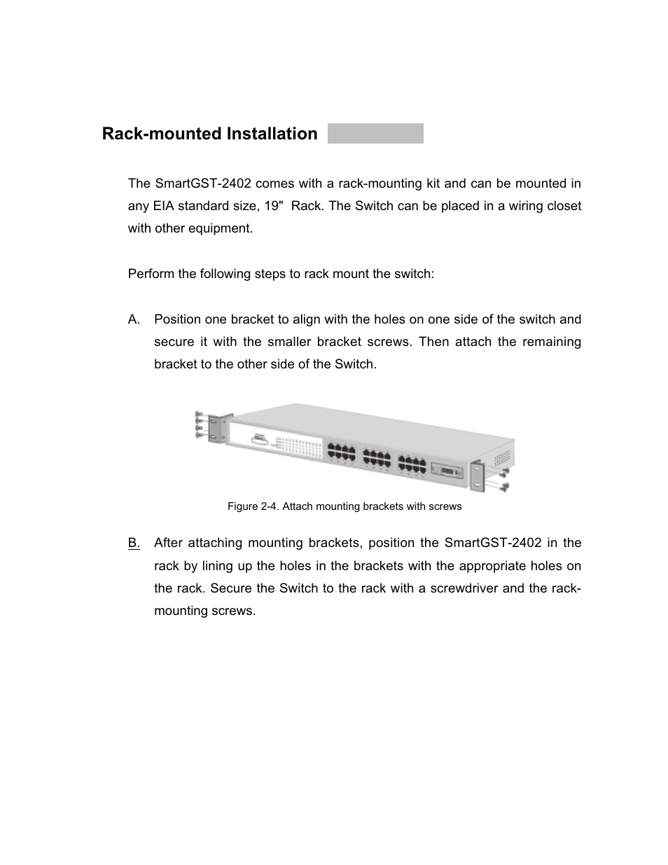 Rack-mounted installation | UNICOM Electric GST-2402 User Manual | Page 12 / 34