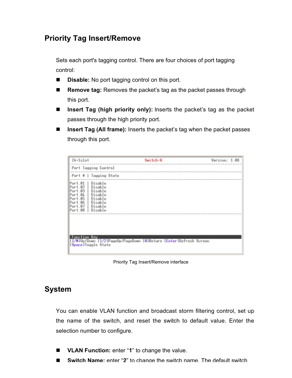 Priority tag insert/remove, System | UNICOM Electric GST-2402 User Manual | Page 24 / 34